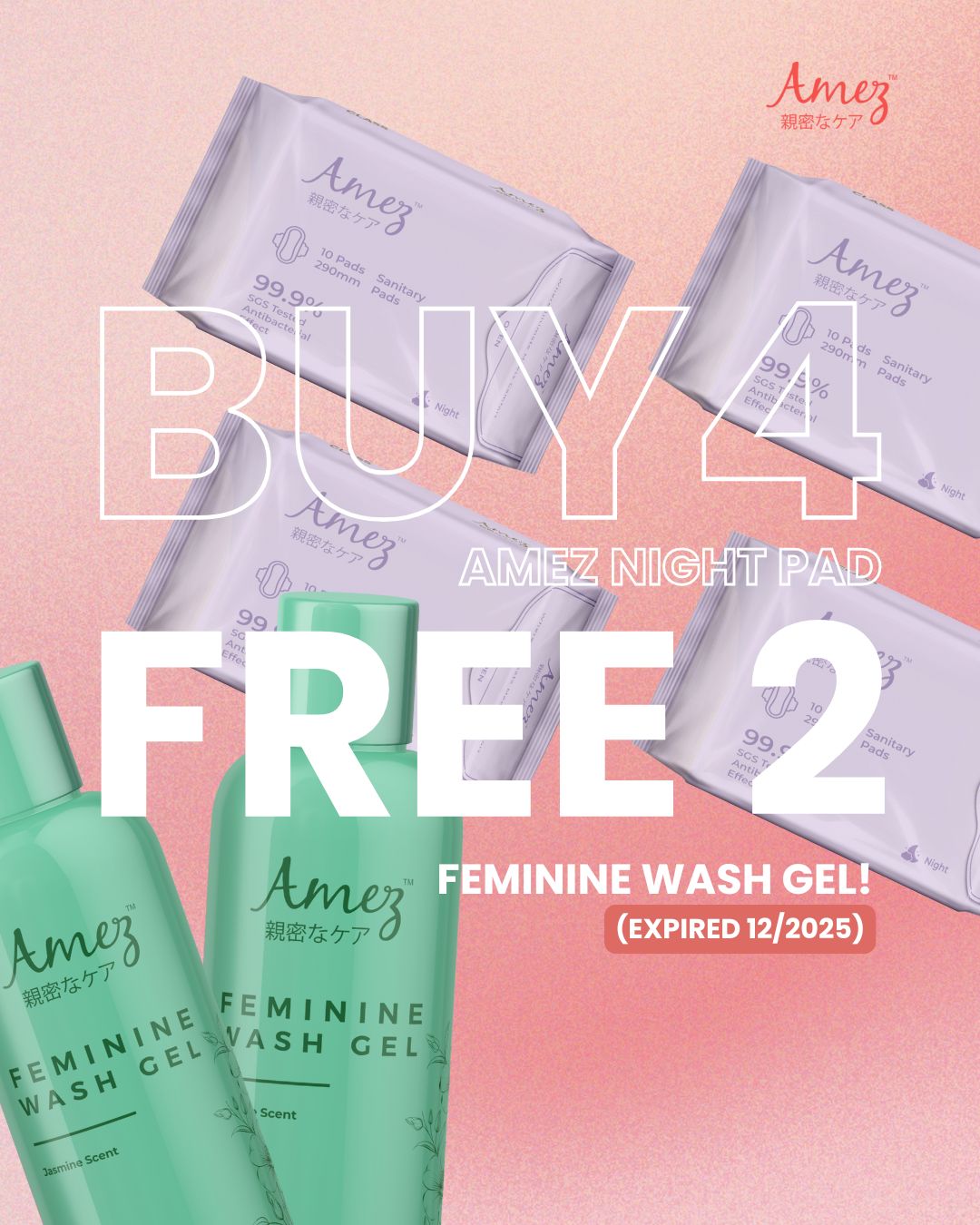 Buy 4 Amez Night Get 2 Jasmine Wash Gel