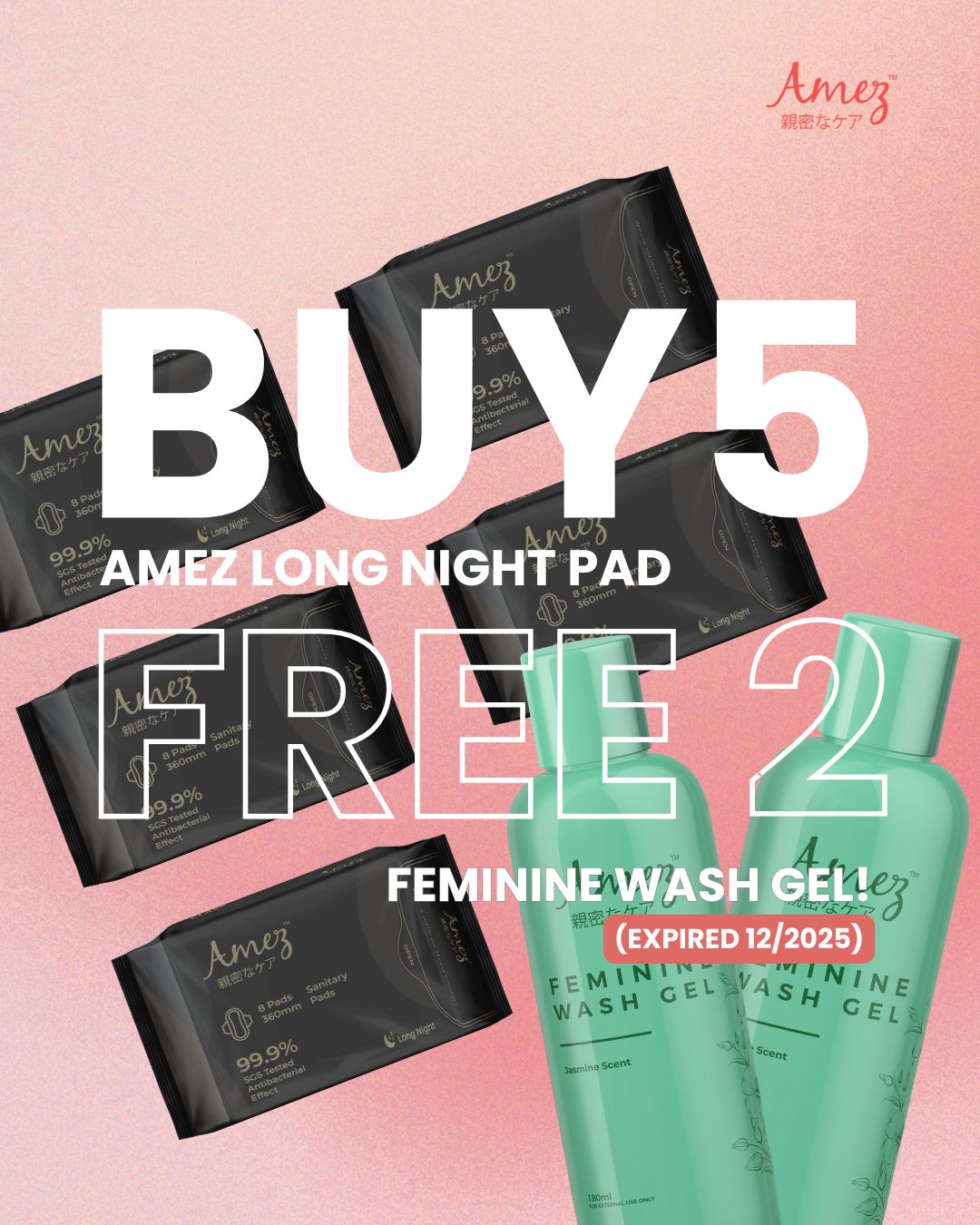 Buy 5 Long Night Get 2 Jasmine Wash Gel